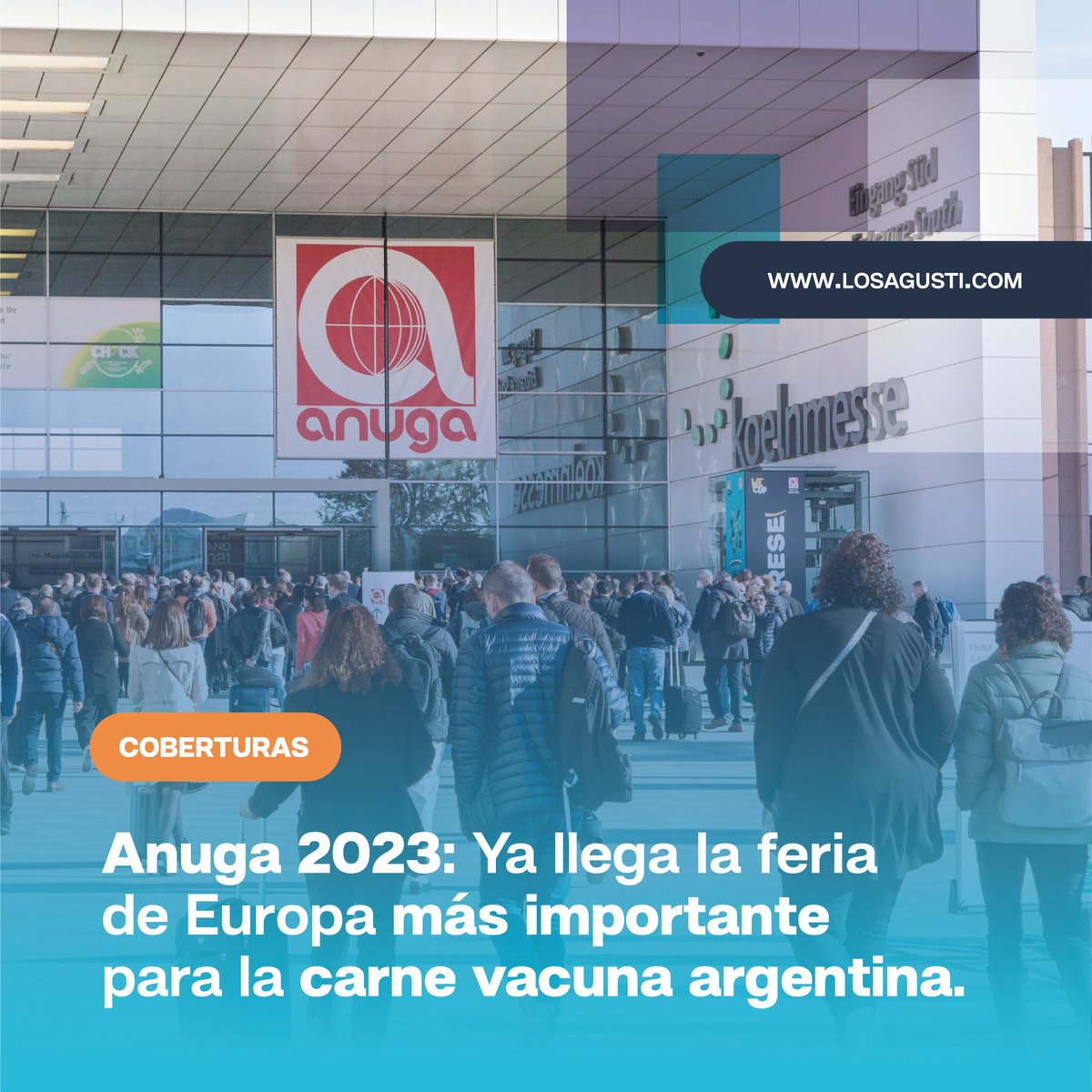 ¡Ya llega 𝐀𝐍𝐔𝐆𝐀 𝟐𝟎𝟐𝟑!

Con cobertura de LOS AGUSTI se realizará en Colonia, Alemania, entre el 7 y el 11 de octubre.

El Instituto de Promoción de la Carne Vacuna Argentina (IPCVA) participará junto con 35 empresas exportadoras.

@feliagusti24 con toda la info!