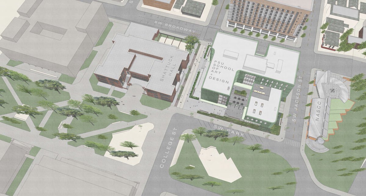 BikePortland's tweet image. Pretty interesting to see how architects/developers respond to presence of Green Loop in city plans. 
👀😲