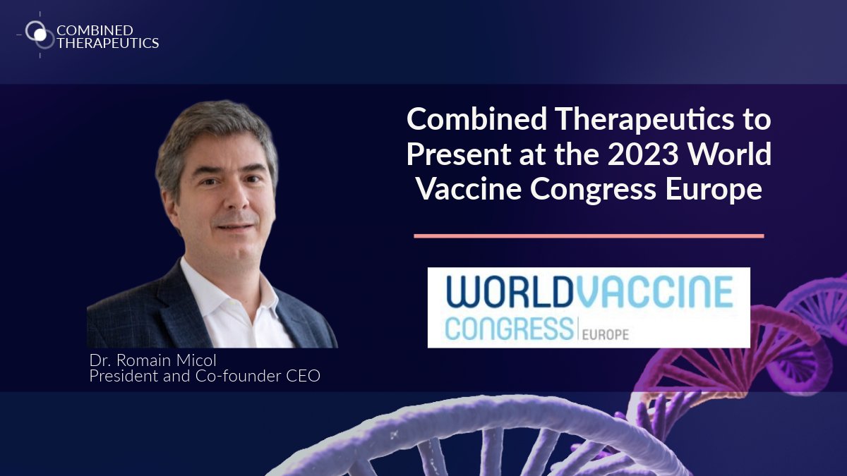 Combined Therapeutics (@combined_tx) on Twitter photo Combined Tx President and Co-founder #CEO Dr. Romain Micol will present at the 2023 World Vaccine Congress Europe, taking place October 17-19.
Stayed tuned for additional details: bit.ly/2RHtaFw
#WVCEU <a href="/VaccineNation/">World Vaccine Congress</a> Combined Tx President and Co-founder #CEO Dr. Romain Micol will present at the 2023 World Vaccine Congress Europe, taking place October 17-19.
Stayed tuned for additional details: bit.ly/2RHtaFw
#WVCEU <a href="/VaccineNation/">World Vaccine Congress</a>