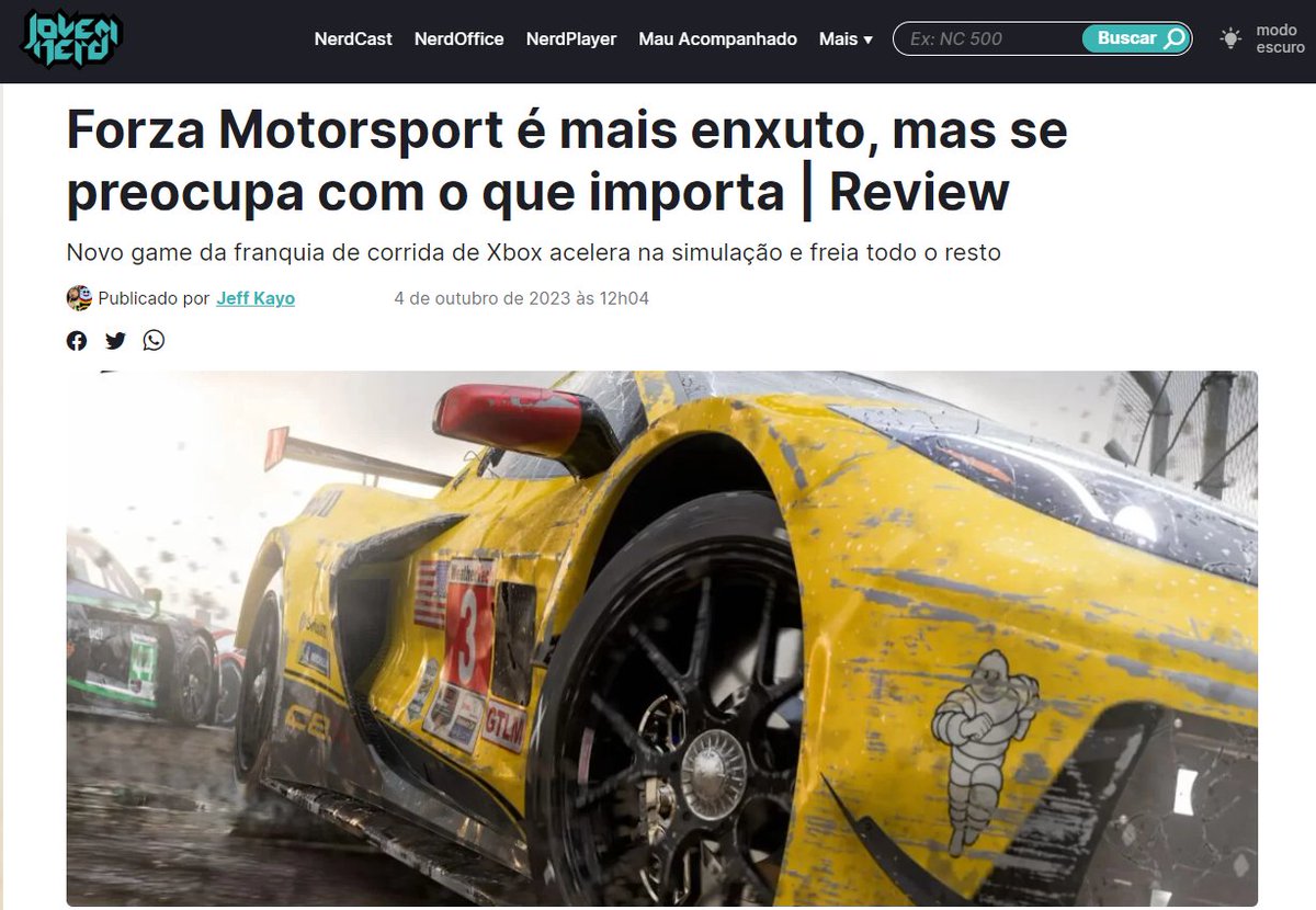 Forza Motorsport é mais enxuto, mas se preocupa com o que importa