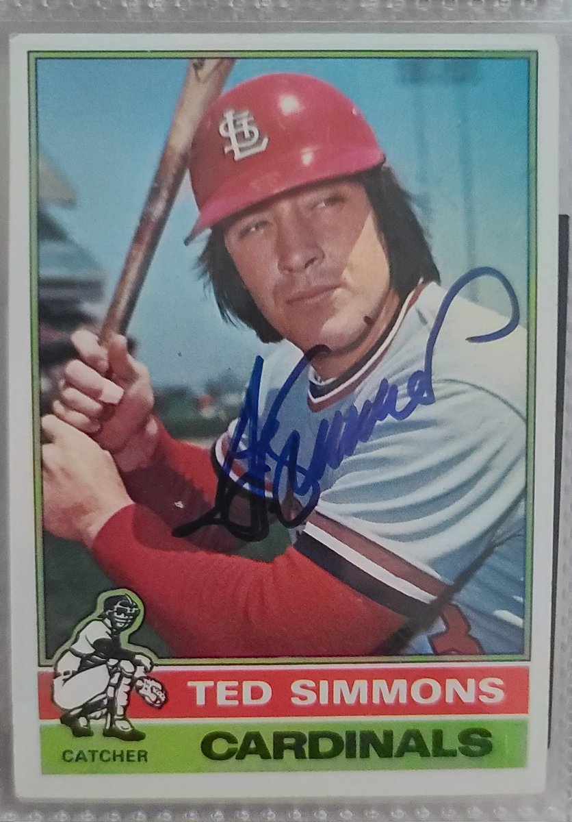 DennisCGarcia's tweet photo. @gbennettpost @Cardinals @SABRbbcards @PostWarCards @CardboardHistry @CardsFromAttic @CardsStory @VintageCardsOn1 @nightowlcards Here's my signed #TedSimmons and #EnosSlaughter #BaseballCards https://t.co/XWHr904plS