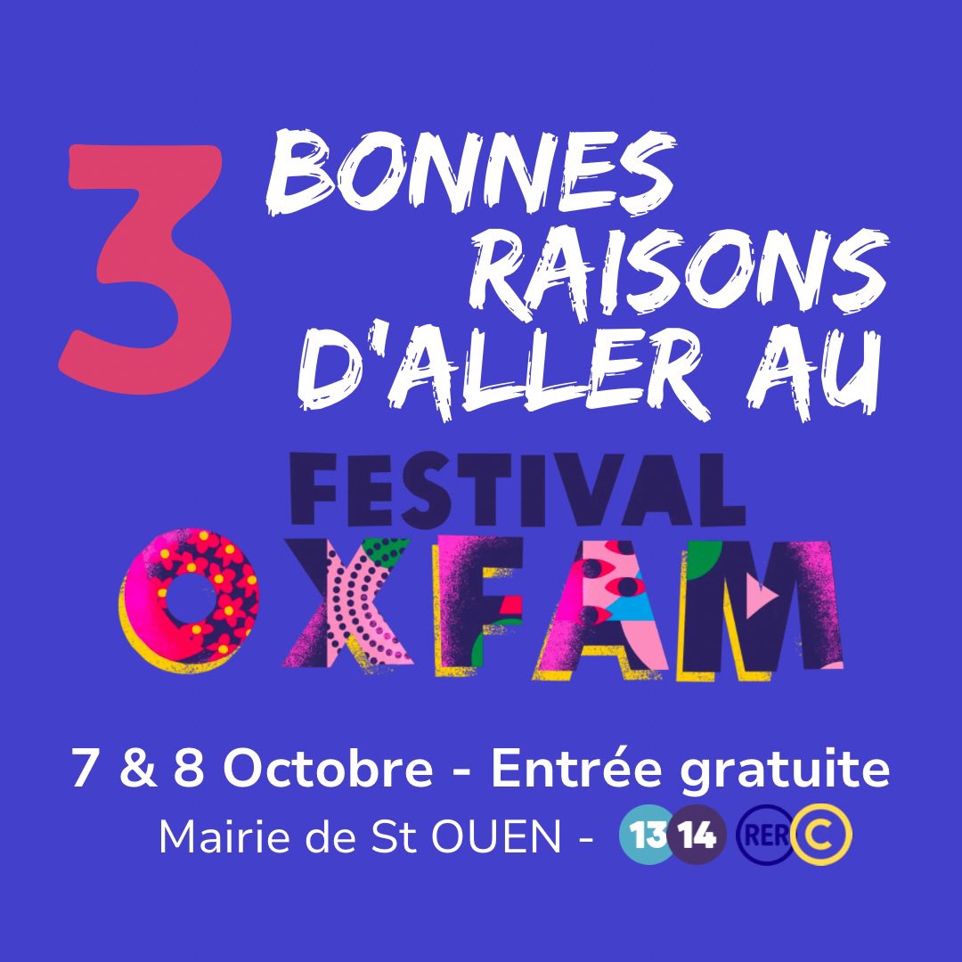 CiteDesChances's tweet photo. Vous avez quelque chose de prévu ce weekend ? Nous, oui ! 🔥

Pour la première fois, @oxfamfrance organise son festival : c'est à Saint-Ouen et c'est GRATUIT !

Un festival imaginé, crée et programmé avec les asso locales, dont nous 👀 https://t.co/lg0DBvgs5z