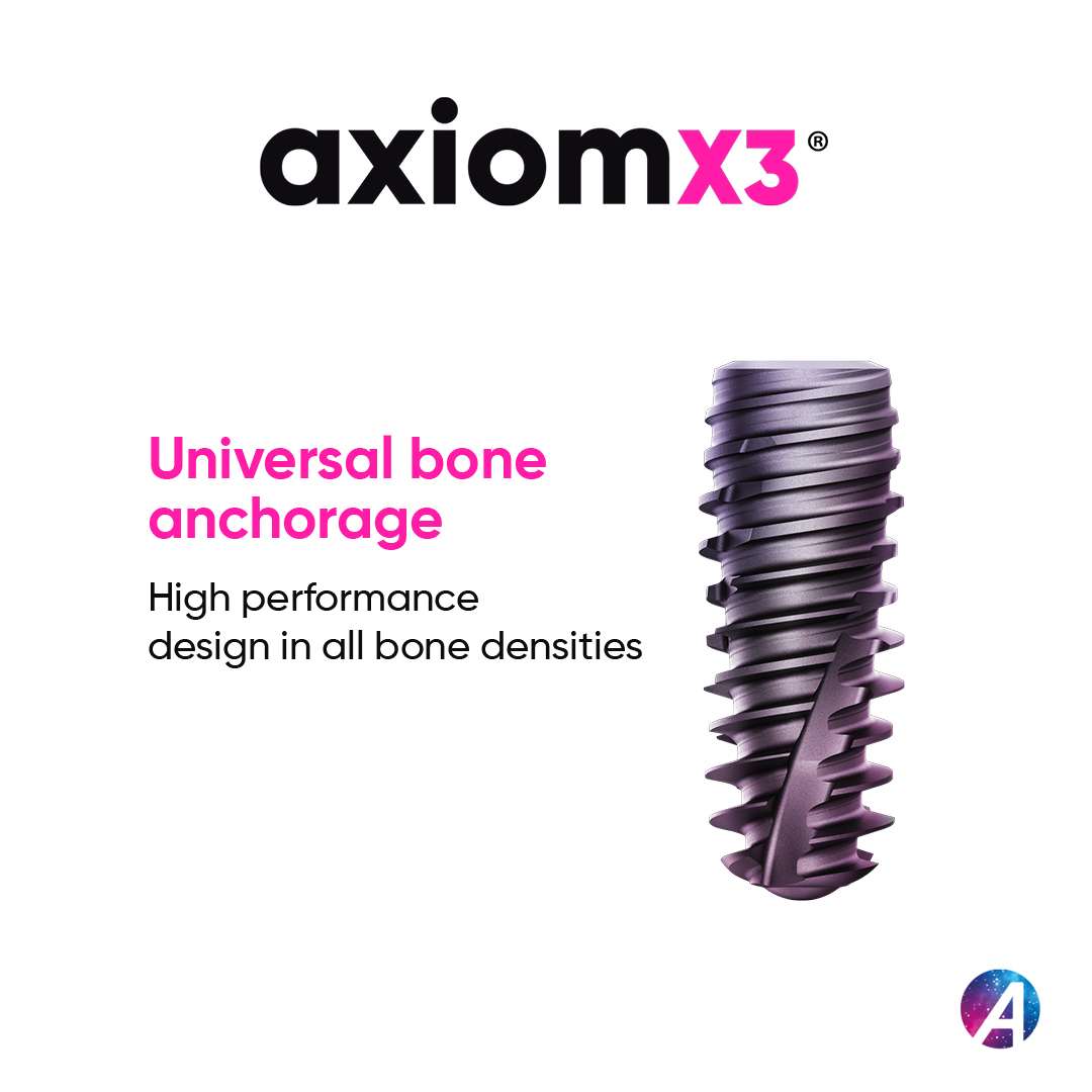 Are you looking for a #dentalimplant solution that combines anchorage performance and bone preservation?  #AxiomX3 is the perfect example of Anthogyr's expertise at the service of what matters most, your patients. Would you like more information?👉 bit.ly/3CLbgZ3