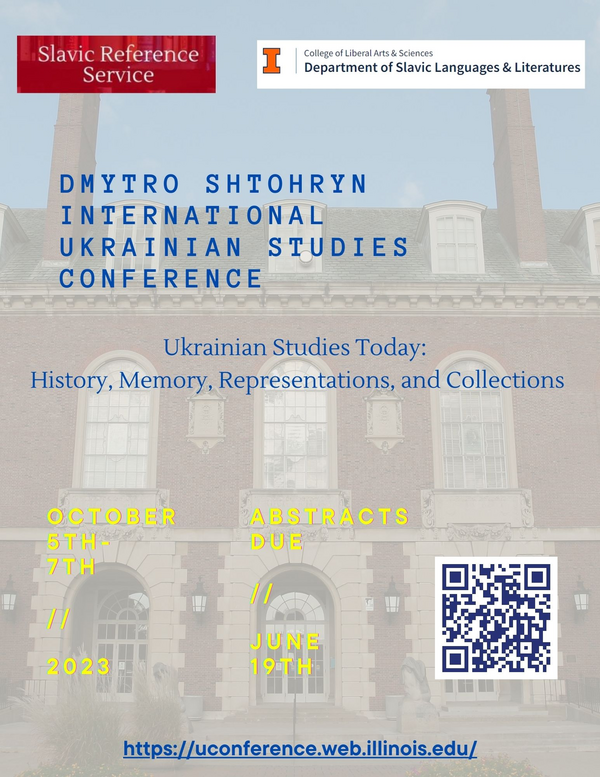 slavicillinois's tweet photo. The Dmytro Shtohryn International Ukrainian Studies Conference starts tomorrow, October 5, at 9 AM with opening remarks by Professor Valeria Sobol and Joe Lenkart. Full program of events, times, and locations can be found here: https://t.co/MkQW2uyQXb https://t.co/OhdnHaiJry