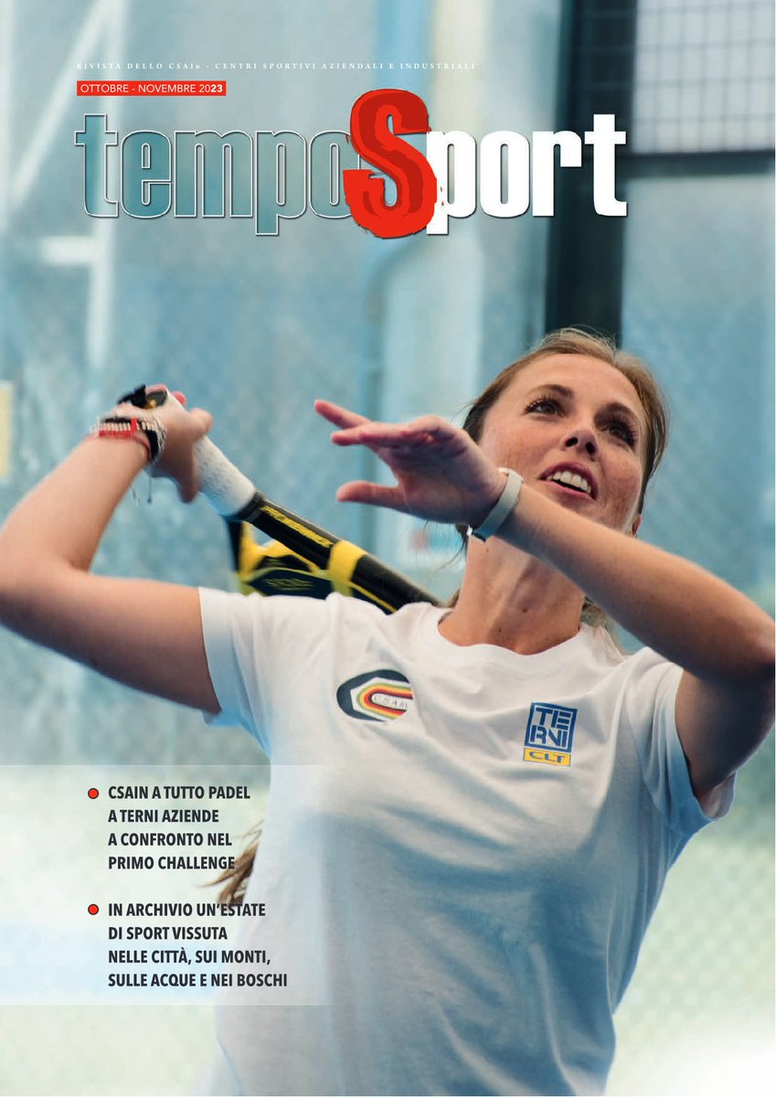 Online il nuovo numero di TempoSport ottobre-novembre 2023 csain.it/wp-content/upl… <a href="/SportGoverno/">SportGoverno</a> <a href="/SporteSaluteSpA/">Sport e Salute</a> <a href="/cisambiente/">Confindustria Cisambiente</a>