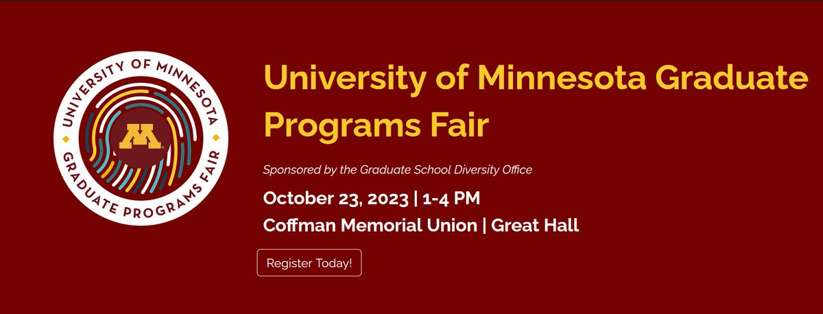 Thinking about Graduate School?  Please register for this UMN Graduate fair <a href="/UMN_GradSchool/">UMN Grad School</a> and learn more about the IBP Graduate program. Register here:
choose.umn.edu/register/GradF…
#UMN | # #UMNmed