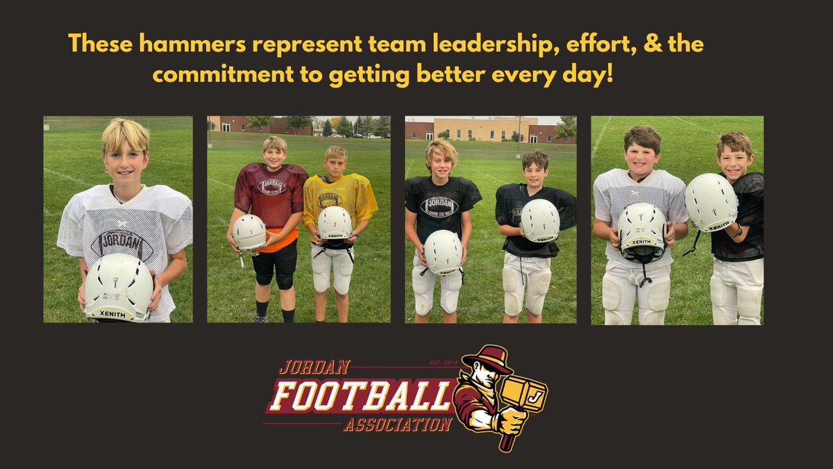 JordanFootball9's tweet photo. Congrats to the Hubmen of the Week for the week of 10/02/23 
 
5th Grade - Jacob Schlingman, Lucas Bergen, &amp; Cole Frazer

6th Grade - Teddy Olson, Graham Patten, Alex Bromeland, &amp; Peter Grover https://t.co/QPEof5LrpY