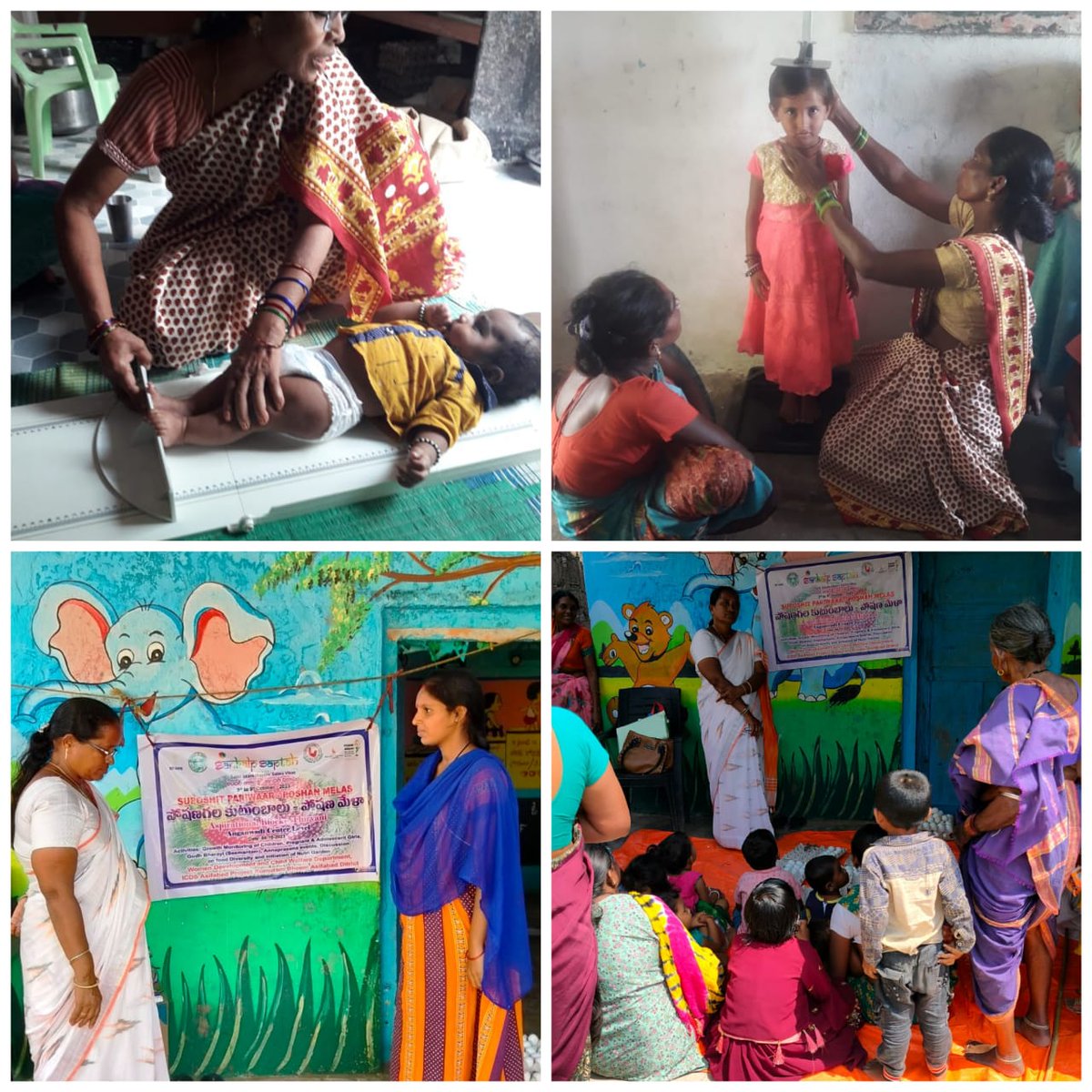 Anganwadi center level #GrowthMonitoring #GodhBharayi #Poshanpaycharcha conducted at various AWCs in #Thiryani Block under Aspirational Block Programme #AspiratioanlBlockProgram #SankalpSatpaah #SuposhitPariwar