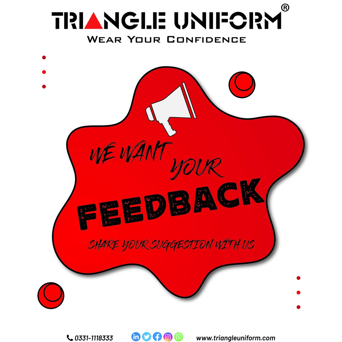 TriangleUniform's tweet image. 𝙔𝙤𝙪𝙧 𝙤𝙥𝙞𝙣𝙞𝙤𝙣 𝙞𝙨 𝙞𝙢𝙥𝙤𝙧𝙩𝙖𝙣𝙩 𝙩𝙤 𝙪𝙨, 𝙖𝙣𝙙 𝙬𝙚'𝙙 𝙡𝙤𝙫𝙚 𝙩𝙤 𝙝𝙚𝙖𝙧 𝙖𝙗𝙤𝙪𝙩 𝙮𝙤𝙪𝙧 𝙚𝙭𝙥𝙚𝙧𝙞𝙚𝙣𝙘𝙚 𝙬𝙞𝙩𝙝 𝙤𝙪𝙧 𝙥𝙧𝙤𝙙𝙪𝙘𝙩𝙨/𝙨𝙚𝙧𝙫𝙞𝙘𝙚𝙨. 

#feedback #Feedbacktime #stuff  #service #products #suggestion  #triangleuniform