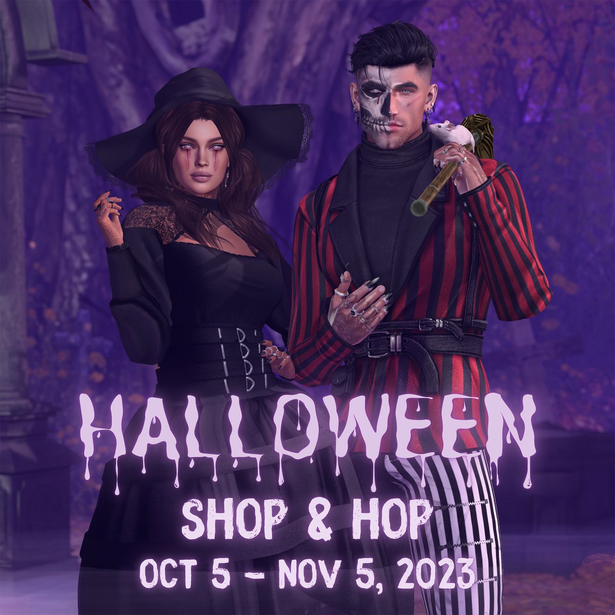 SecondLife's tweet photo. Happy Halloween! Dive in to uncover all the thrilling details of our upcoming Halloween festivities, which include 2023 Halloween Shop & Hop, 3rd Annual Trick or Treat event in Bellisseria, Halloween Last Names, Premium and Premium Plus Gifts, haunted destinations, and more! 👻🎃

Info ➡️ https://t.co/p9gMxMEsev

#SecondLife #Halloween #SLShopHop #Bellisseria #TrickOrTreat #Halloween2023 #LastNames #SecondLifeDestinations #metaverse #virtualworld