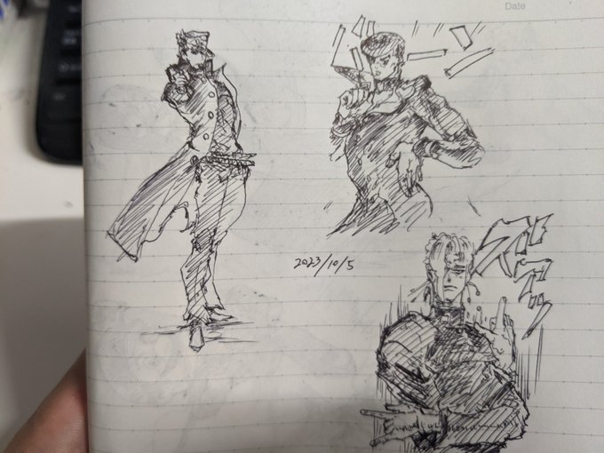 ジョジョの絵を模写るときは勢いで描くしかないッッ!!!カキカキ。 