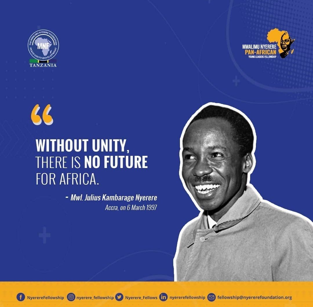 The strength of our future lies in the unity of today's youth leaders. Together, we bring fresh perspectives, boundless energy, and a shared vision for a brighter tomorrow. Let's stand united and build a world where leadership knows no bounds.
#NyerereFellowship
<a href="/Nyerere_Fellows/">One Africa Youth Leadership Fellowship</a>