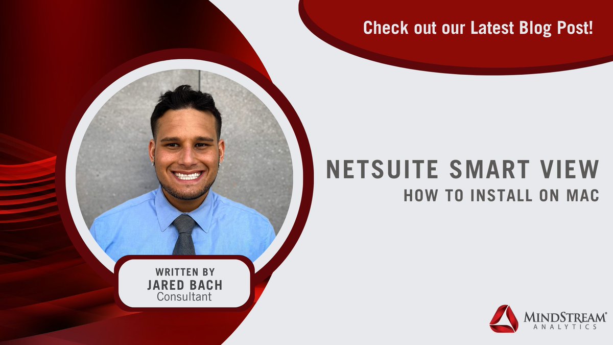 MSAnalytics's tweet photo. Check out our latest blog post by Jared Bach to learn how to install NetSuite Smart View on a Mac! Read more here: https://t.co/W3XXwL5wr3

You can also check out our on-demand webinar on Smart View here: https://t.co/5OZCe7AU4M
#netsuite #blogpost #mindstreamanalytics #smartview https://t.co/7dZQi6e0wO