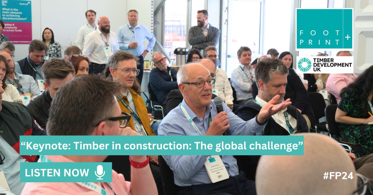 NEW EPISODE! Discover timber’s rising role in sustainable building. Ready to reshape your view on construction? Visit our podcast and TUNE IN NOW ➡️ bit.ly/3ZFB2t6 @TimberDevUK #FP24 #Podcast #Timber #NewEpisode #CarbonReduction #CarbonFootprint