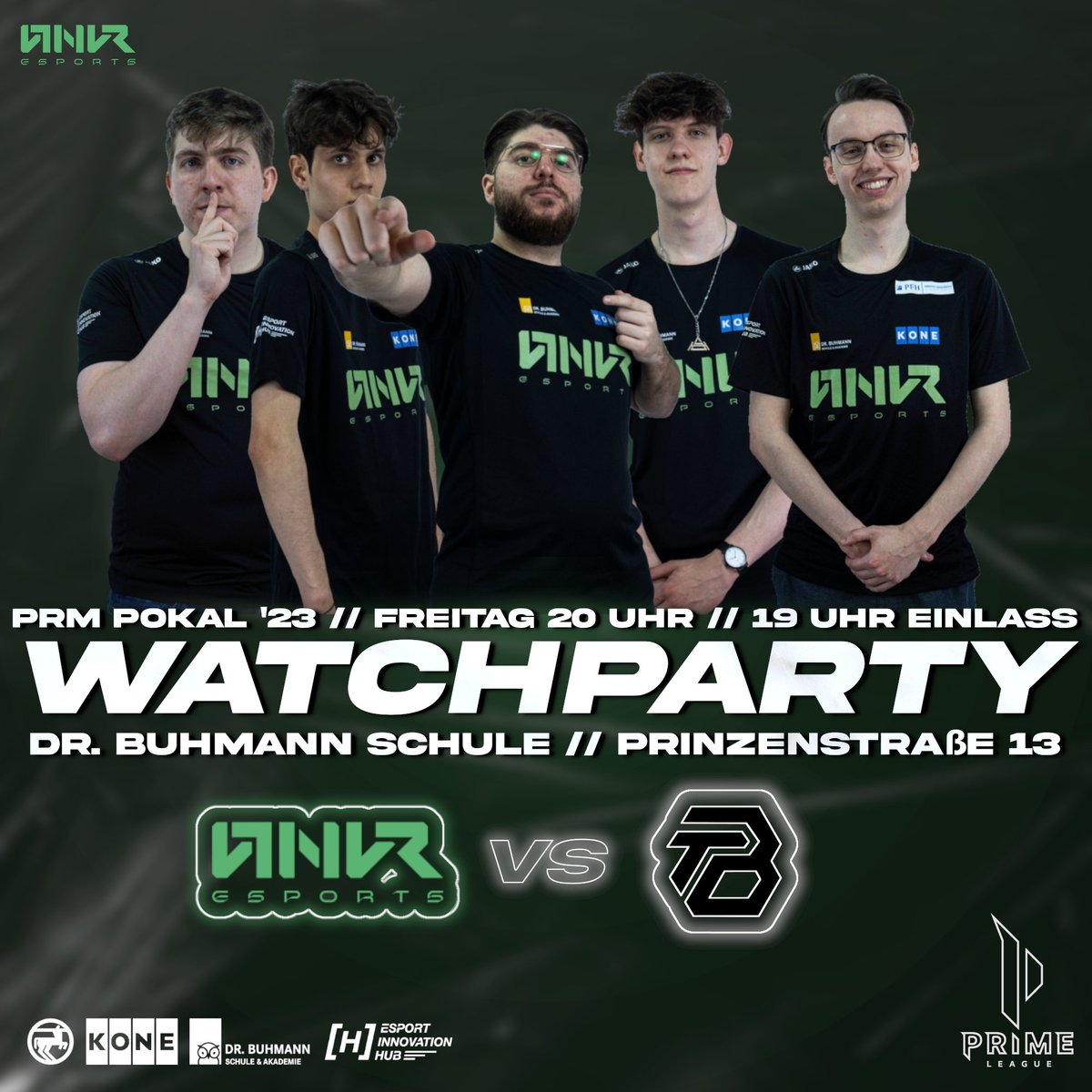 Ihr wollt die Spieler von HNVR live treffen und für sie mit anderen Fans mit fiebern wenn es im <a href="/PrimeLeague/">Die Techniker Prime League</a>-Pokal gegen <a href="/TeamBasH_Gaming/">TeamBasH Gaming</a> weitergeht?

Dann schaut doch vorbei, diesen Freitag, den 06.10. an der Dr. Buhmann Schule in Hannover!
 
freier Eintritt ab 19 Uhr!