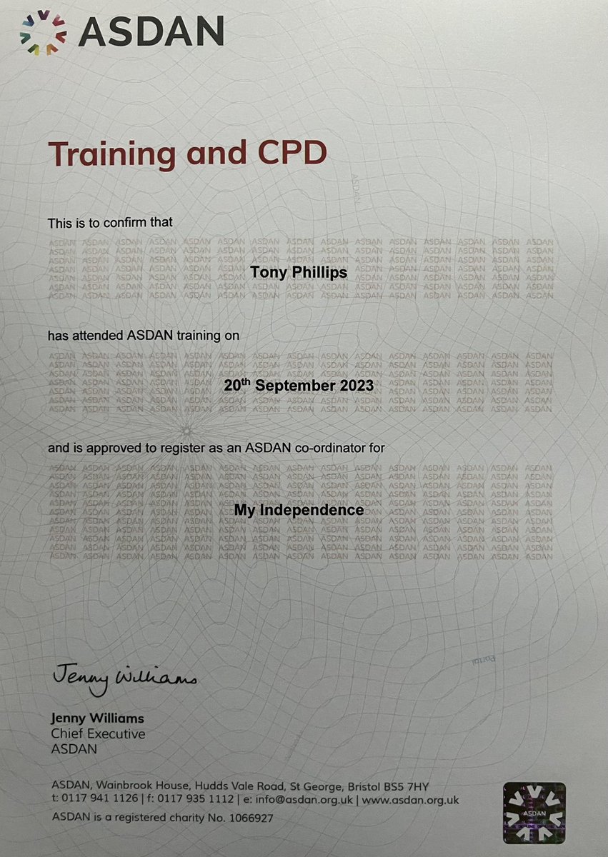 AcademyCms's tweet photo. Really looking forward to delivering the My Independence framework after completing the Training & CPD @ASDANeducation @StirLearnEmploy @CentralCarers @StirlingCarers @ClacksVirtualHT @CVSFalkirk @clacksCTSI @CentreHawkhill #pathway #SKD #MLD #LDD #PMLD #NDTi https://t.co/zaypX8j46l