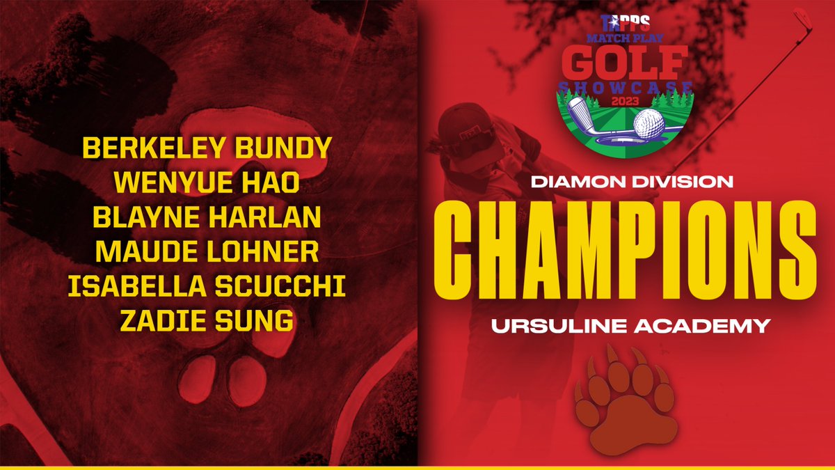 TAPPS_Golf's tweet photo. Congratulations to Ursuline Academy, our TAPPS Match Play Golf 2023 Diamond Division Champions!! #TAPPSmpg https://t.co/GAMV0XyM0a