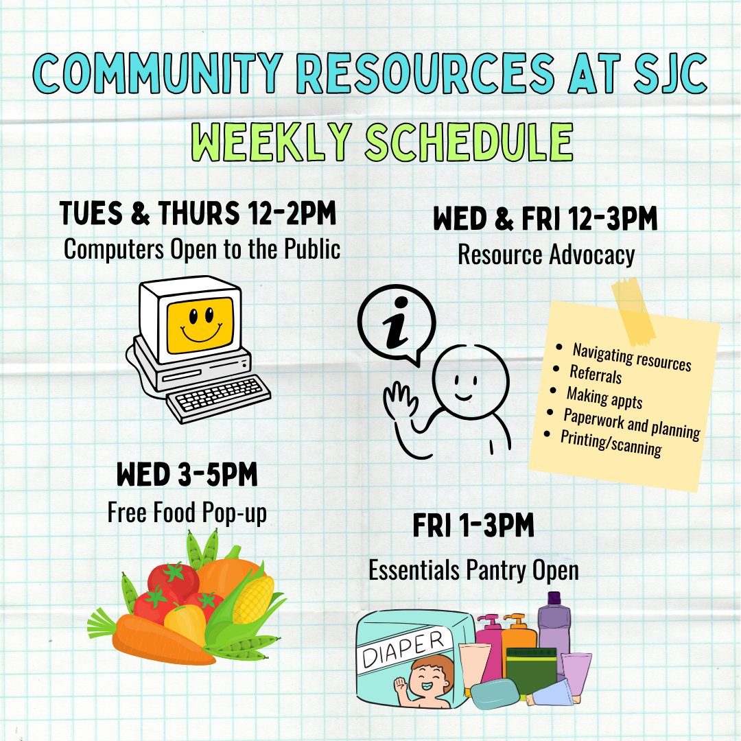Check out SJC's fall resource schedule - there's a lot going on every week, please share widely!