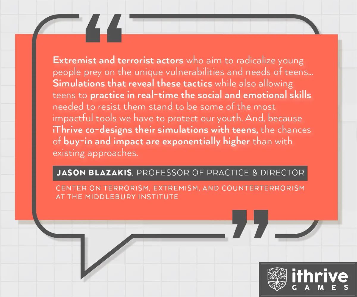 Co-designing with teens helps elevate the impact of the #SEL games we create with partners like <a href="/CTECMIIS/">CTEC</a> who seek to meet teens where they are through play.

Learn more about our upcoming simulation game built on the iThrive Sim platform: bit.ly/3EpYAs5 #gamedev