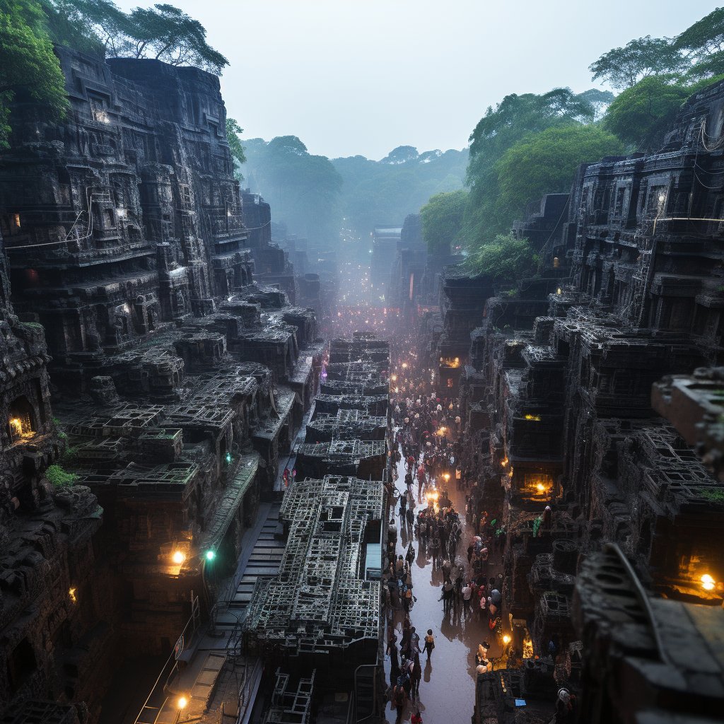 manibedag's tweet photo. Techno AI Cave Base! 
#aiartistsindia #aiartcommunity #elloracave inspired #MidjourneyAI #midjouney #midjourneyV52 #midjourneyartwork #Hindus #DALL·E #Dall https://t.co/FovcAXNjGd