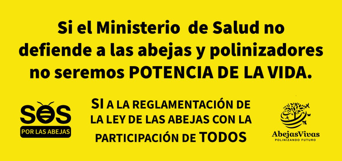 Hoy alzamos nuestra voz para que el <a href="/MinSaludCol/">MinSalud Colombia 🇨🇴</a> se una a la reglamentación de la ley del fomento de la actividad abejera. 
<a href="/MinAgricultura/">Min. de Agricultura</a> <a href="/MinAmbienteCo/">MinAmbiente Colombia</a> <a href="/infopresidencia/">Presidencia Colombia 🇨🇴</a>