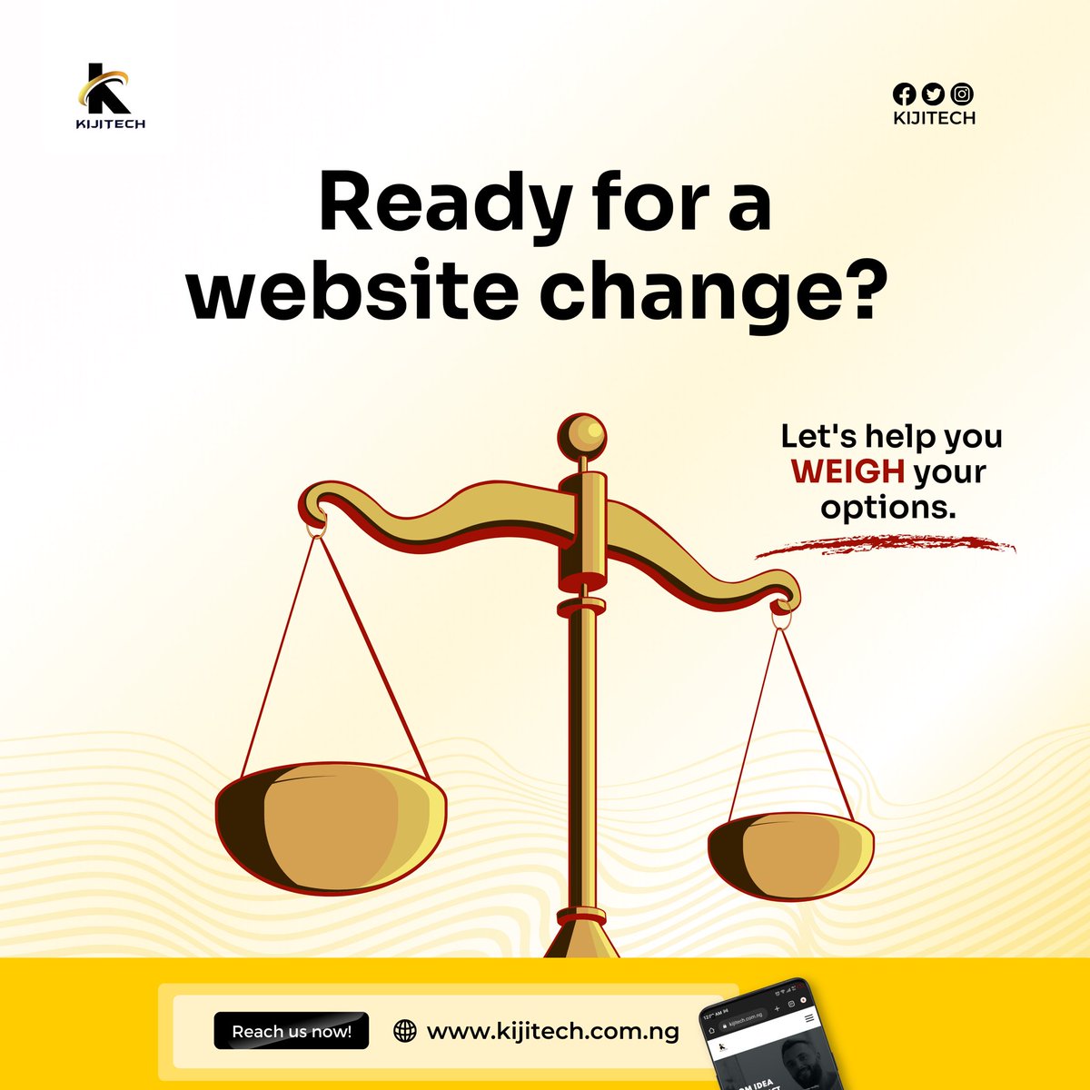 kijitech's tweet photo. Ready to give your website a new look 👀 Let's explore the options together. 

Whether it's improving the design, boosting performance, or adding new features, we'll craft a customized plan for your online presence. 

Send us a Dm today!

#Webdesign #web #Website #kijitech https://t.co/Ux1V1ufYzi