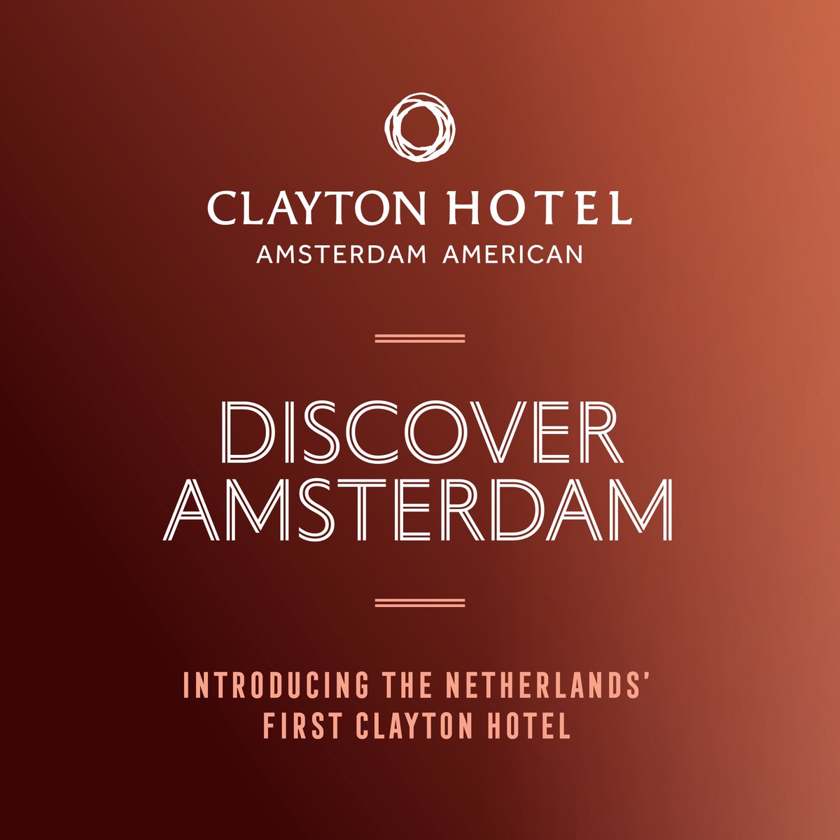 Today @ClaytonHotelAmsterdamAmerican joins the Clayton Hotels family! Overlooking Leidseplein Square, Leidsekade Canal and home to the iconic Art Nouveau style Café and Bar Americain — we're excited to welcome you to this stunning hotel.
claytonhotelamsterdam.com
#ClaytonHotels