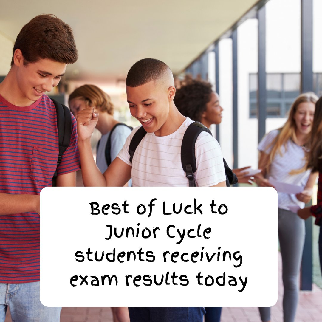 Junior Cycle results are out this morning at directly from your school or from 4pm online. Best of luck to all Junior Cycle students receiving their results today.