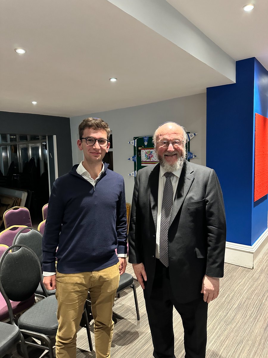 chiefrabbi's tweet photo. It was my pleasure to spend time with Jewish students at Bristol JSoc where I fixed a Mezuzah, and at Birmingham University JSoc yesterday.

Our students are the pride of our community, and it was wonderful to hear their passion for Jewish life and their enthusiasm for the future.