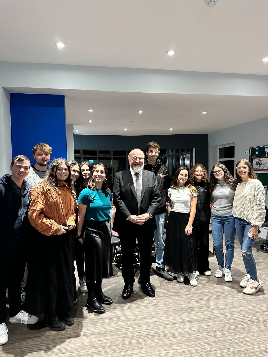 chiefrabbi's tweet photo. It was my pleasure to spend time with Jewish students at Bristol JSoc where I fixed a Mezuzah, and at Birmingham University JSoc yesterday.

Our students are the pride of our community, and it was wonderful to hear their passion for Jewish life and their enthusiasm for the future.