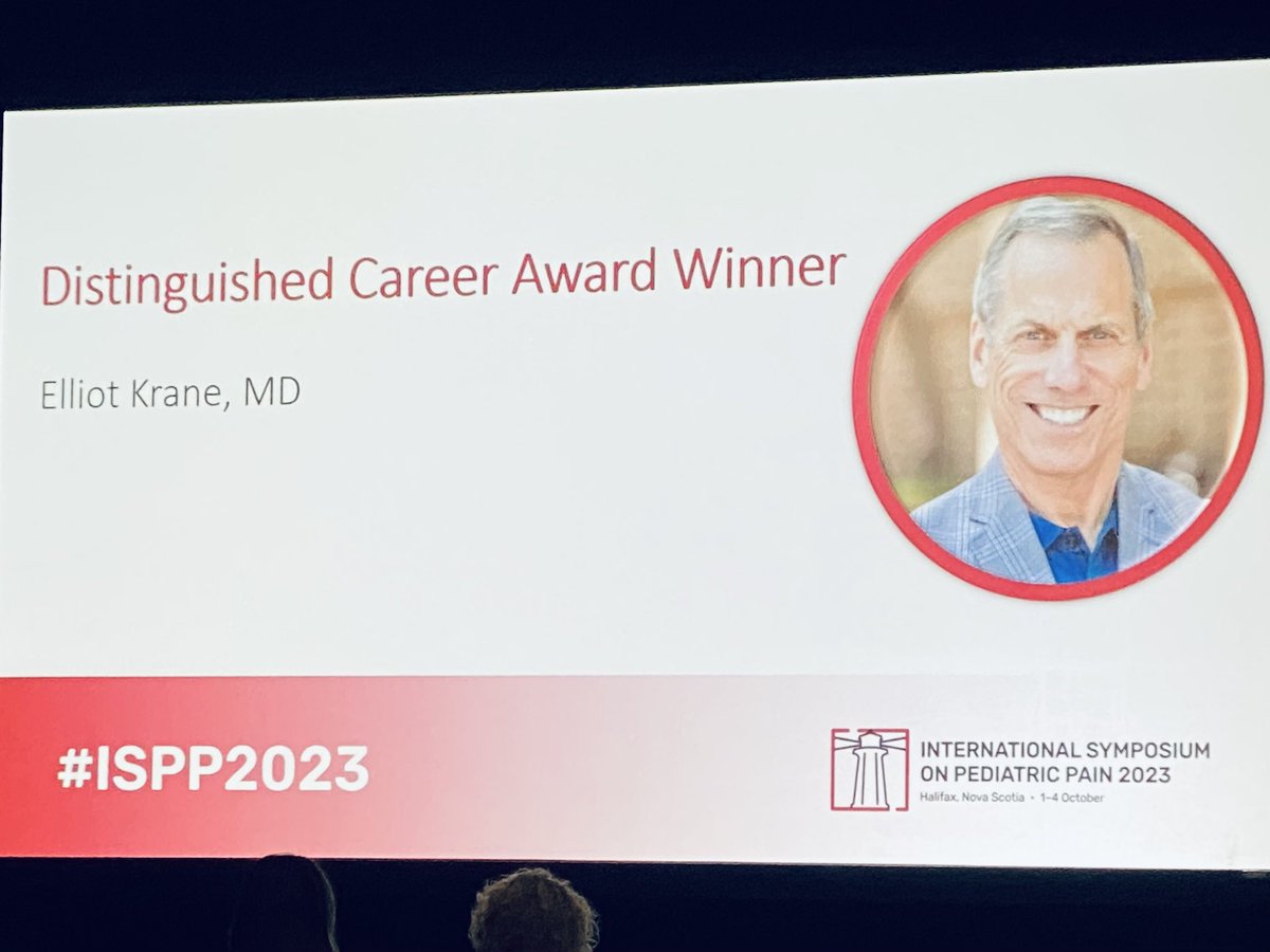DeepaKattail's tweet photo. Congratulations to ped anesthesiologist &amp; peds pain physician Dr Elliott Krane for receiving the distinguished career award from @childpainSIG @IASPpain at #ISPP2023. His contributions to peds pain medicine &amp; #regionalanesthesia have influenced many of us! 
#pedspain #pedsanes https://t.co/bratkorz2o