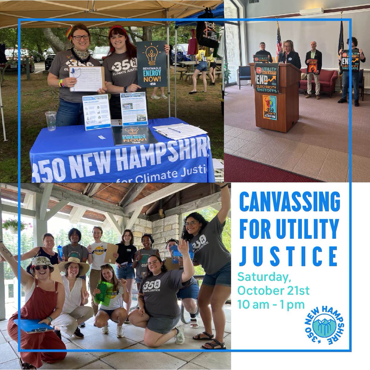 Come canvass with us! Do you know one way to ensure everybody knows about utility bill assistance and community power initiatives? By knocking on doors! Sign up here for more information: 350nhaction.org/event-page/man…