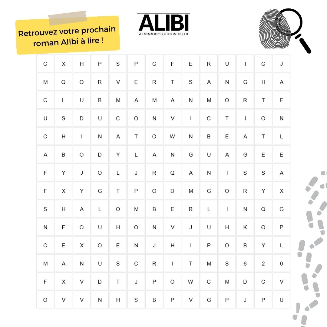🤔 Aujourd’hui prenez la place de nos meilleurs enquêteurs et faites marcher vos méninges en trouvant votre prochain roman Alibi dans la grille ! Alors qui de Cassie Raven ou Anna McDonnald serez-vous ? Découvrez Body Language et Conviction en librairie : alibieditions.com/lenqueteur-ces…