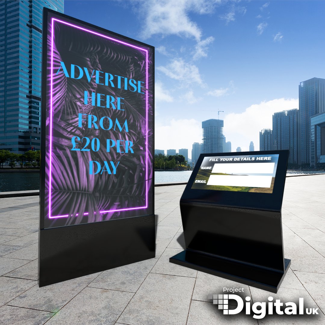 Pro_DigitalUK's tweet photo. Project Digital UK host a huge variety of digital interactive signage, from standing screens to touchscreen kiosks; you can be with your customer every step of the way! #DigitalSignage #DigitalAdvertising #Technology #BusinessIdea https://t.co/pduaoi3p4h