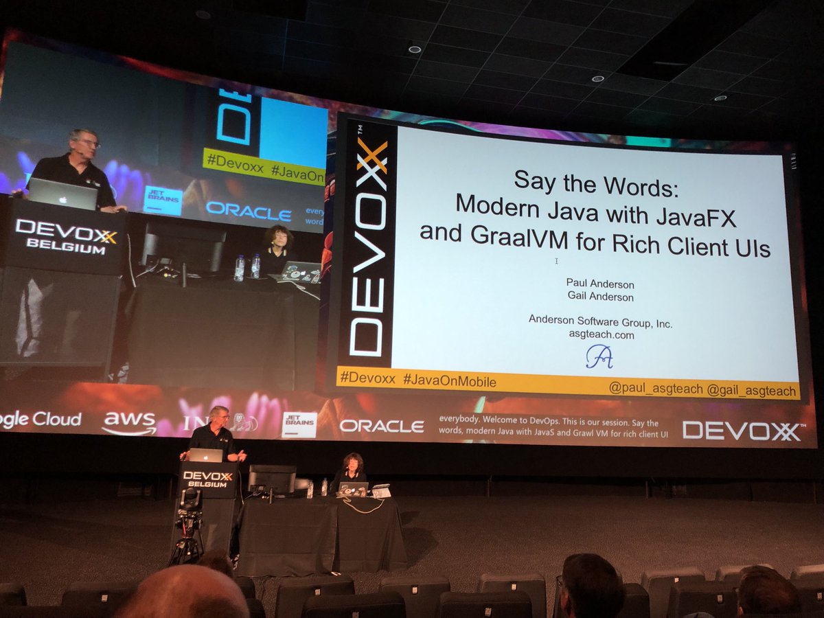 If you are attending ⁦<a href="/Devoxx/">Devoxx</a>,⁩ ⁦<a href="/Paul_ASGTeach/">Paul Anderson</a>⁩ and ⁦<a href="/gail_asgteach/">Gail Anderson (gailcanderson on threads) ☮️</a>⁩ are talking about #java on mobile and will show two nice game apps that they have on the stores!