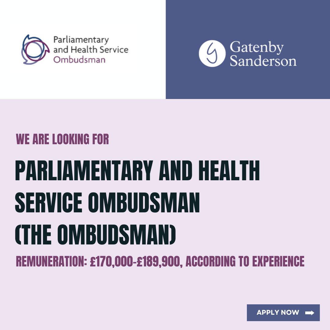 GatenbyS's tweet image. NEW OPPORTUNITY @PHSOmbudsman 

Can you operate and #influence at the most #SeniorLevel of #PublicLife?

Find out more: tinyurl.com/3nn7xtkz

#recruitment #DecisionMaker #investigations #leadership