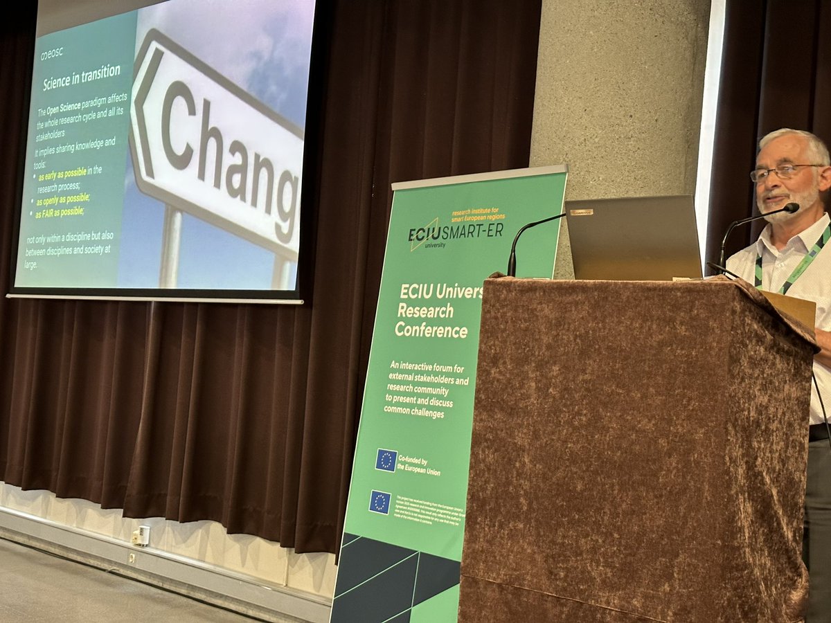 We’re honoured to have a keynote from <a href="/KarelLuyben/">Karel Luyben</a> @eoscassociation speaking about “Open Science as the new normal”, the definitions, what we would need for the change, principles, and ambitions for the future🔥🇪🇺#ECIUUniversityConference