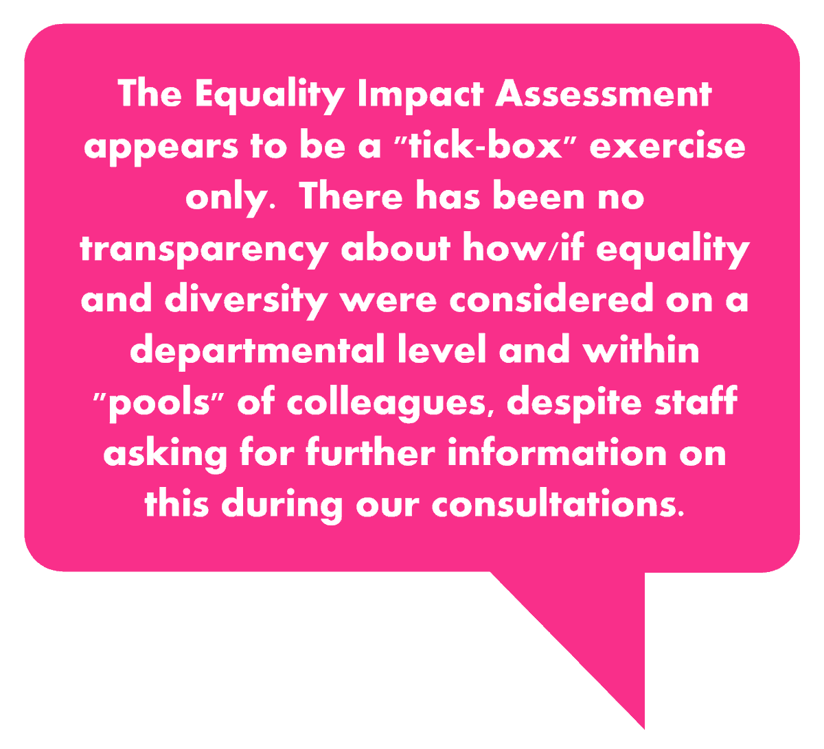 93% are Very Unconfident/Unconfident about the consultation being carried out fairly and transparently.

Look at what staff had to say about <a href="/ThinkUHI/">UHI</a>'s Equality Impact Assessment, which we are still awaiting answers on.
