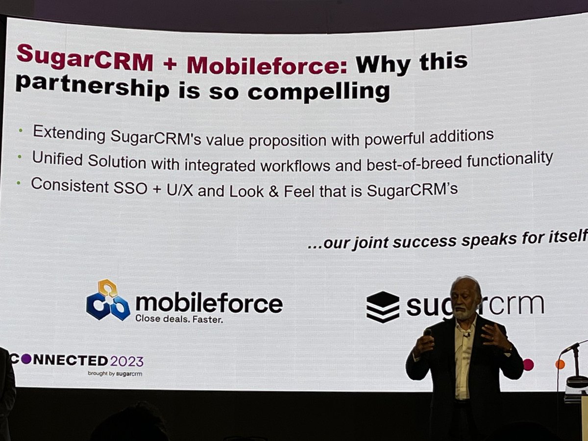 Jamal Khan speaking about the SugarCRM and MobileForce partnership #sugarconnected