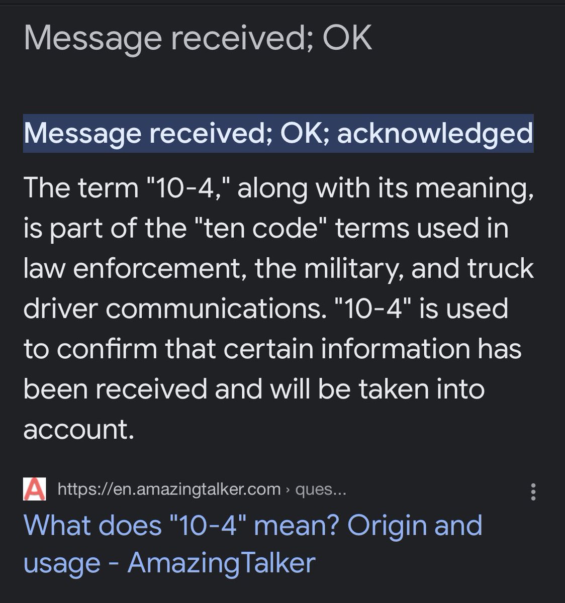 Today is the day we are all supposed to ‘receive a message.’ Today is also 10-4, which literally means ‘message received.’ A little too on the nose, no? Absolutely nothing to worry about today. Don’t buy into the fear-based narratives, just chuckle at the obtuse scriptwriting.