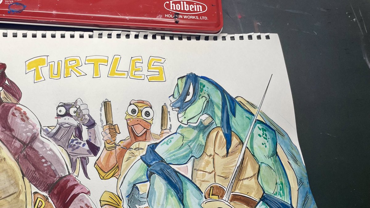 ミュータントタートルズのイラストを寄稿しました！>RT亀描くの大好き🐢🐢