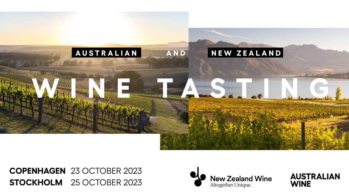 Trade in Denmark and Sweden, join us for our Australian and New Zealand Tastings. 450+ wines from 120 producers, the most iconic wines to hot new styles. Meet winemakers, catch up with importers, and get up-to-date with #aussiewine #nzwineSign up here: nzwine.com/en/trade/event…