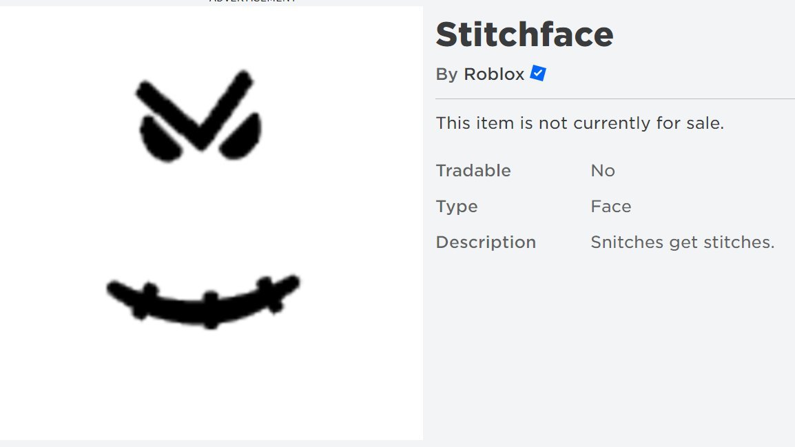Roblox_NewsPL's tweet photo. Emotka Stitchface została usunięta ze sklepu Roblox (nie można od teraz jej zakupić)! Bardzo możliwe, że już tak zostanie.
#robloxnews #stitchface https://t.co/RG2MxFnxUs