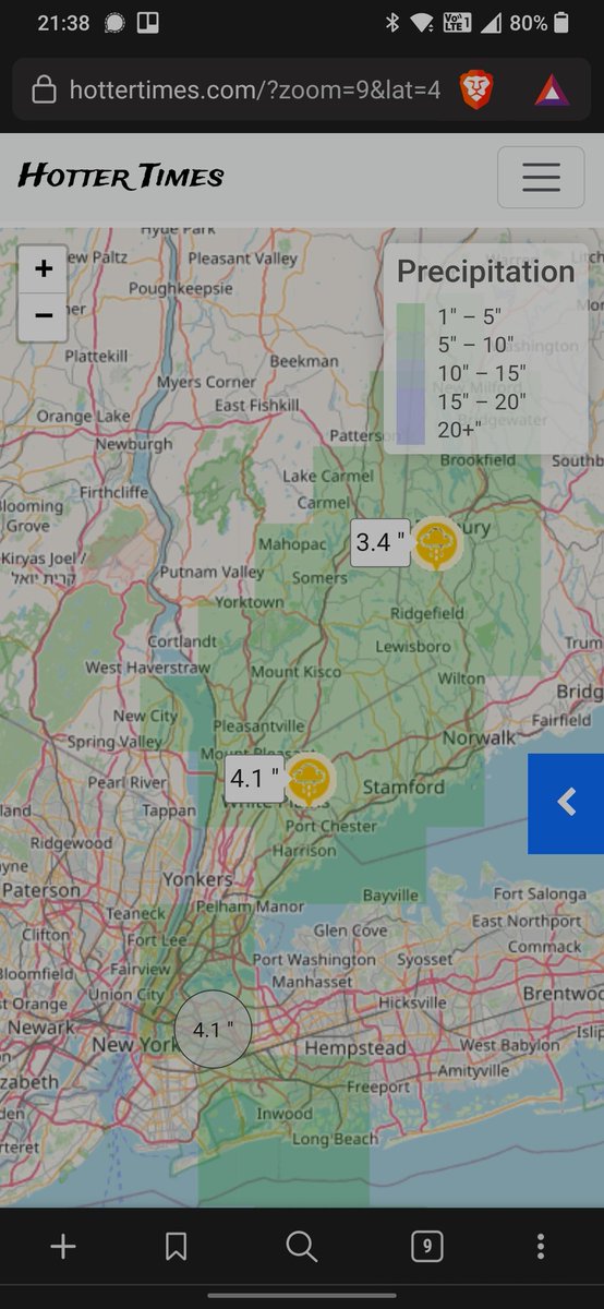 An overlay from hottertimes.com of rain extent following the heavy rains in the Northeast. While NYC gets most of the attention, many other place received similar amounts of rain.

#climatechange #ClimateWeekNYC #weather #weatherdata #datascience #datavisualization