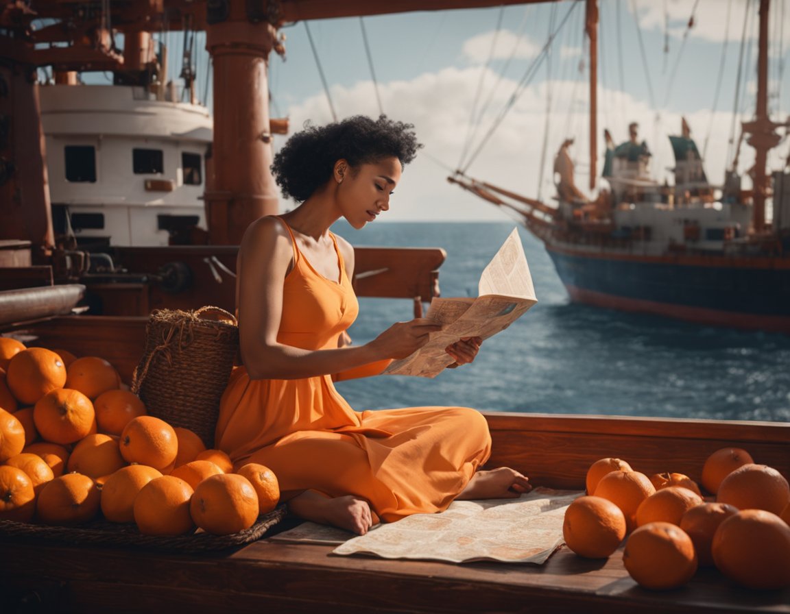 RelativeBrain's tweet image. Mãe de família genérica que resolveu ir para o oceano atrás do sonho de ser maior navegadora do mundo #stablediffusionXL