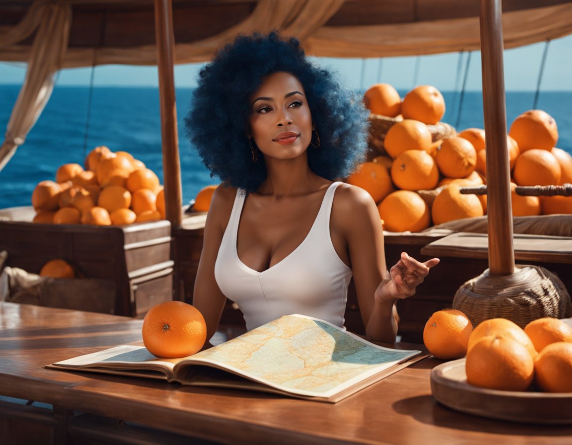 RelativeBrain's tweet image. Mãe de família genérica que resolveu ir para o oceano atrás do sonho de ser maior navegadora do mundo #stablediffusionXL