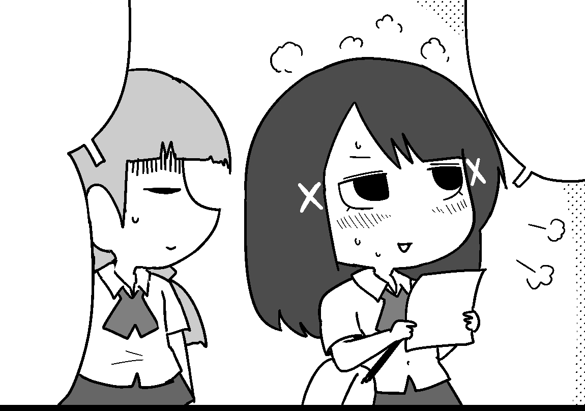 コハルとハナコのまんが描こうとしたんだけど、どっかで見たような流れになってしまうな…おかしいな…