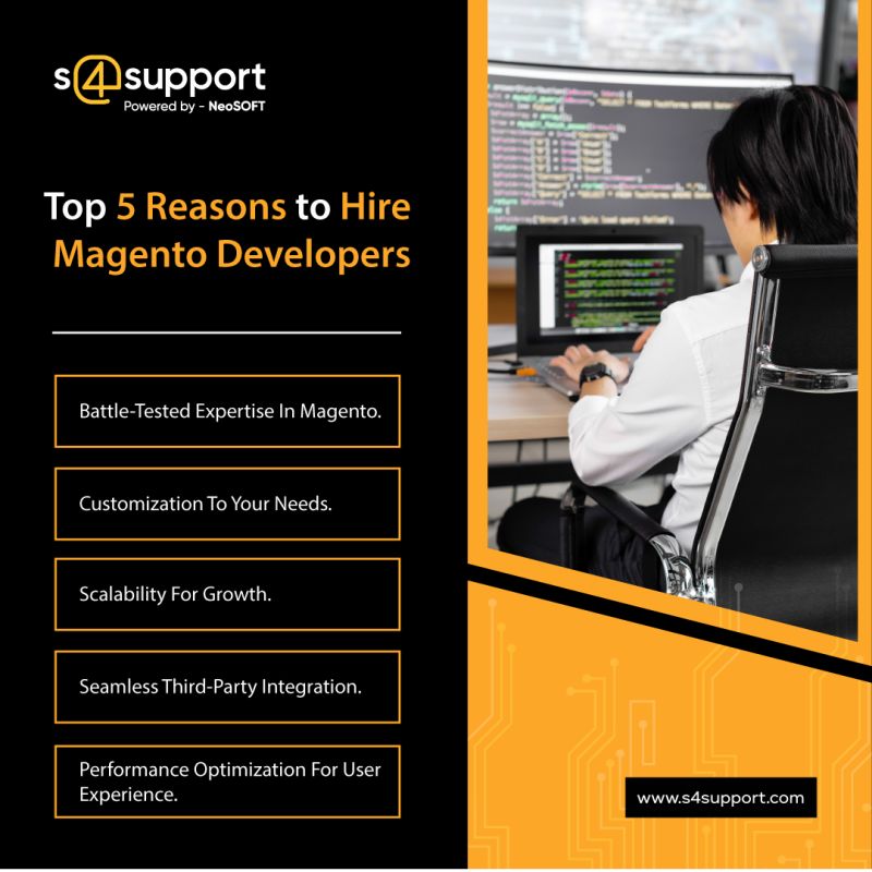Discover the Top reasons to #hire our expert #MagentoDevelopers at S4Support on contract and elevate your online business to the next level.