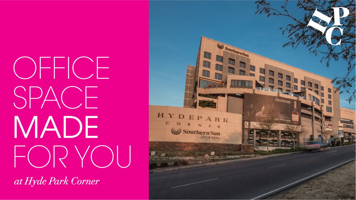 Office space is available in the renowned suburb of Hyde Park. Download our brochure or complete the contact form for more information here lnkd.in/dUAMvHj2  Space ranging from 50m2 – 250m2 Easy access to Hyde Park Corner, the Southern Sun Hotel, Sandton &amp; Rosebank areas.