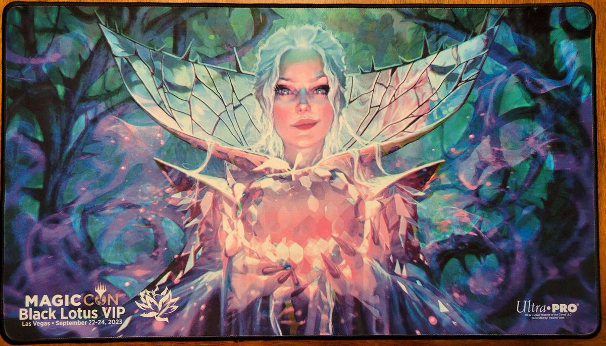 IrisofPaliano's tweet photo. 🌇 Want to get in on a little MagicCon: Vegas hype?

I'm giving away this BLACK LOTUS VIP Eriette playmat! As well as the official MagicCon: Vegas event pin to one lucky winner! For a chance to win, all you have to do is:

🖤 Like!
🍎 Follow!
♻️ Repost! https://t.co/vMo6kOI3Wc